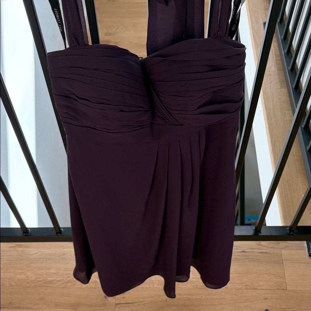 Bill Levkoff Elegant Pleated Dress in Rich Purple